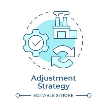 Adjustment strategy soft blue concept icon Stock Illustration
