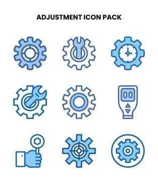 Adjustment Two Colour Bundle Icons Pack Stock Illustration