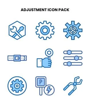 Adjustment Two Colour Design Icons Pack Stock Illustration
