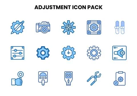 Adjustment Two Colour Icons Pack Stock Illustration