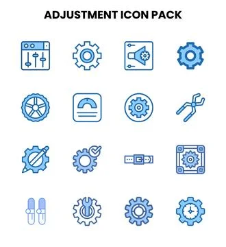 Adjustment Two Colour Scalable Icons Pack Stock Illustration