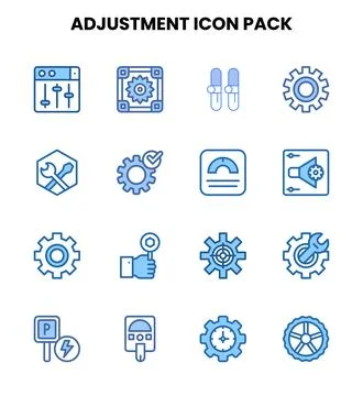 Adjustment Two Colour UI Icons Pack Stock Illustration