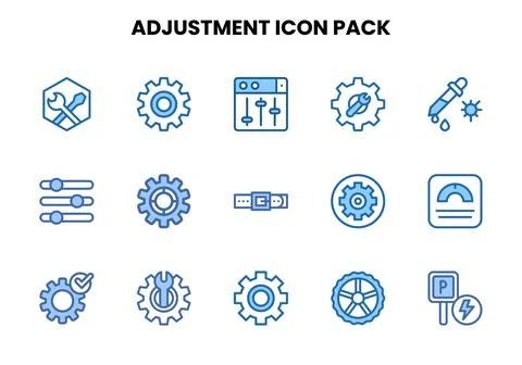 Adjustment Two Colour Vector Icons Pack イラスト素材
