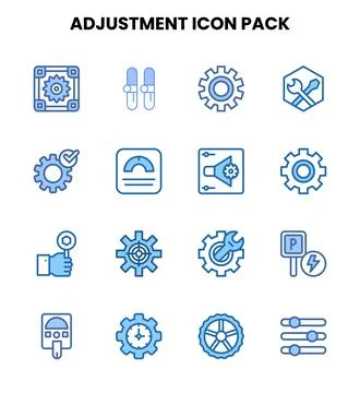 Adjustment Two Colour Vector Icons Pack イラスト素材