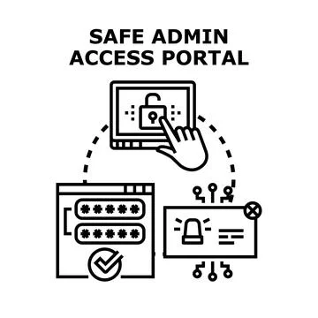 Admin access portal login system with security Ilustración de archivo