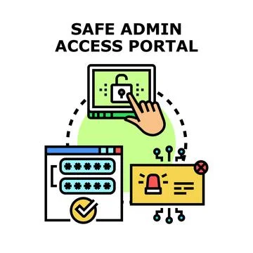 Admin access portal login system with security Stock Illustration