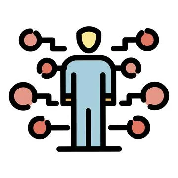Admin and control bubbles icon color outline vector Stock Illustration