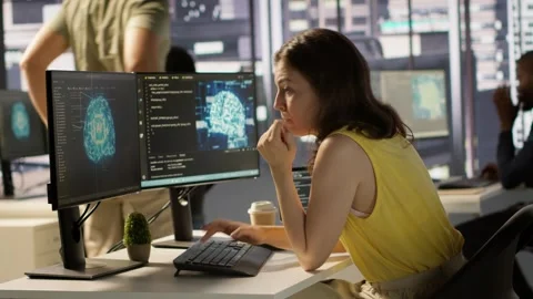 Admin and coworker conducting experiments and tests to optimize AI Stock Footage 318239908