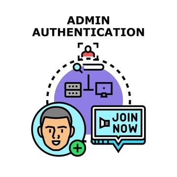 Admin authentication concept logging in secure access Illustrazione stock