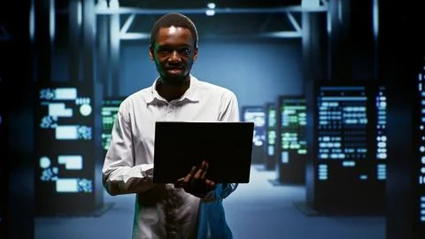 Admin checking server components Foto stock