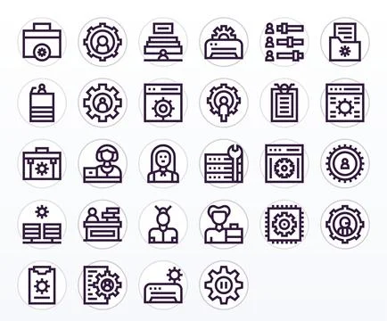 Admin Complete Vector Package with 28 256x256 Bold Line Pixel Aligned Icons Stockillustratie