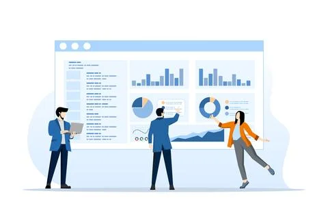 Admin dashboard concept. Dashboard with daily statistics chart. Stock Illustration