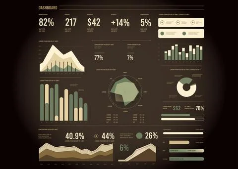 Admin dashboard design for website. Business, analytics and big data infographic 스톡 일러스트