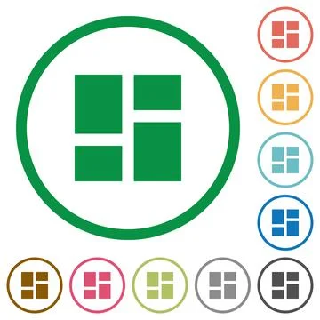 Admin dashboard panels flat icons with outlines Stock Illustration