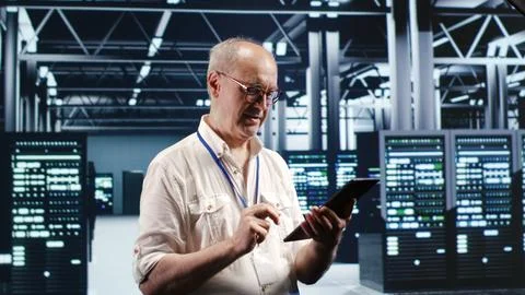 Admin does server hub management Foto stock
