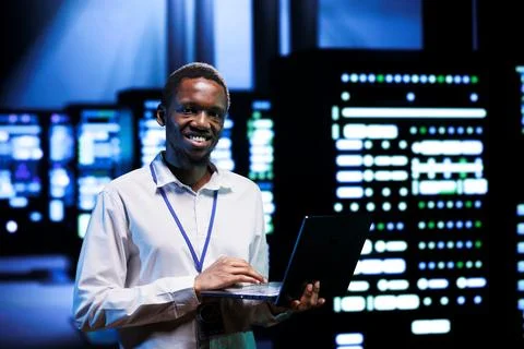 Admin does VPN servers checkup Stock Photos