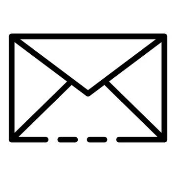 Admin envelope icon, outline style Stock Illustration