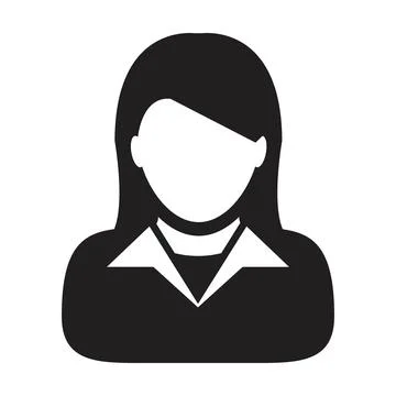 Admin icon vector female user person profile avatar symbol for business Illustrazione stock