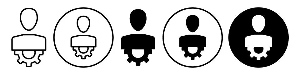 Admin icon vector set collection for web Illustrazione stock