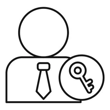 Admin key icon, outline style Stockillustratie