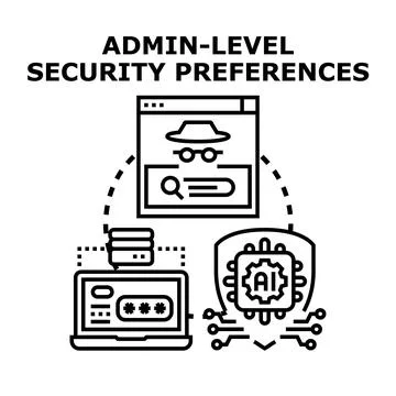 Admin level security preferences for online protection Stock Illustration