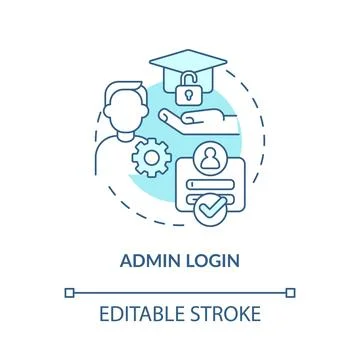 Admin login blue concept icon Stock Illustration