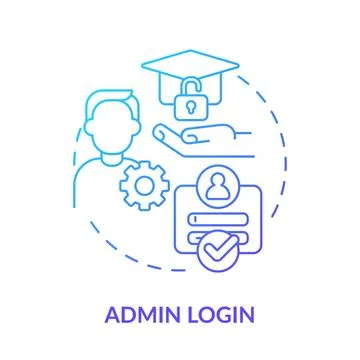Admin login blue gradient concept icon Stock Illustration