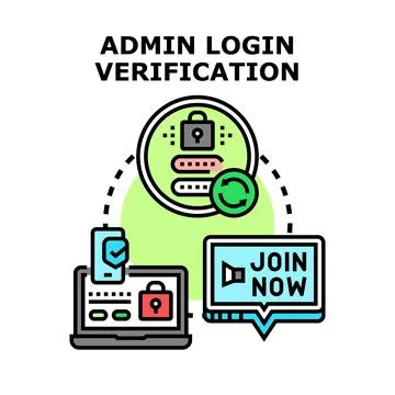 Admin login verification process with secure authentication Illustrazione stock