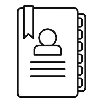 Admin notebook icon, outline style Stock Illustration