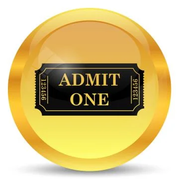 Admin one ticket icon. Internet button on white background.. Stock Illustration