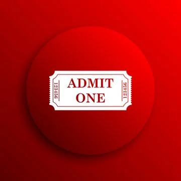 Admin one ticket icon. Internet button on white background.. Stock Illustration