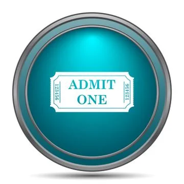 Admin one ticket icon. Internet button on white background.. Stock Illustration
