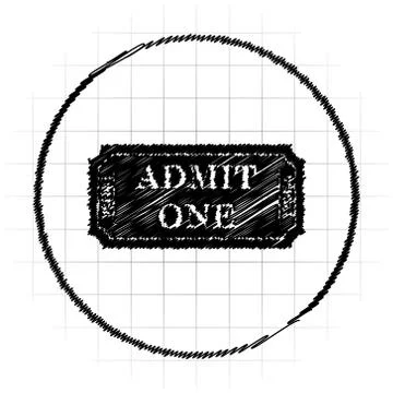 Admin one ticket icon. Internet button on white background.. Stock Illustration