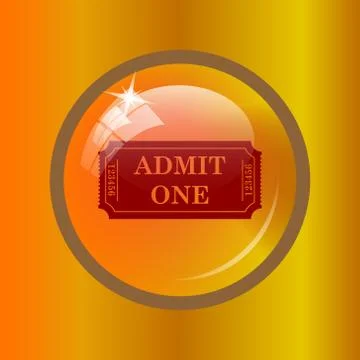 Admin one ticket icon. Internet button on colored background. . Stock Illustration