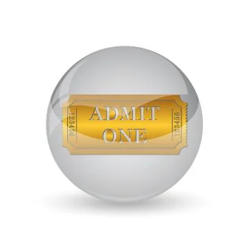Admin one ticket icon. Internet button on white background. . Stock Illustration