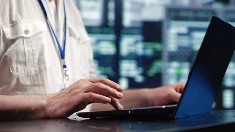 Admin optimizes data center Stock Footage 247900240
