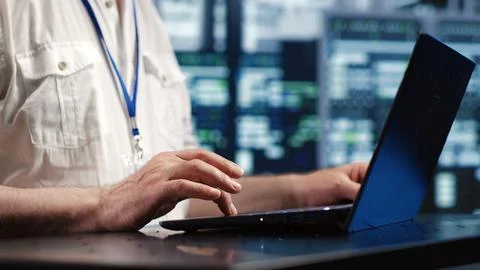 Admin optimizes data center Stock Photos
