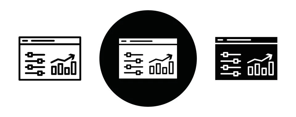 Admin panel outline icon collection or set. Admin panel Thin vector line art Illustrazione stock