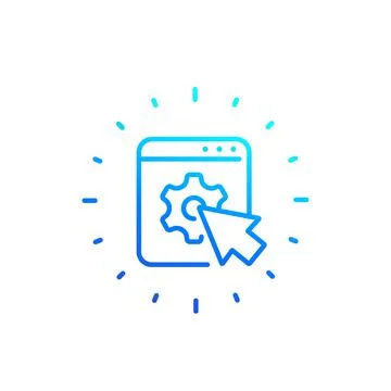 Admin panel of website line icon Illustrazione stock
