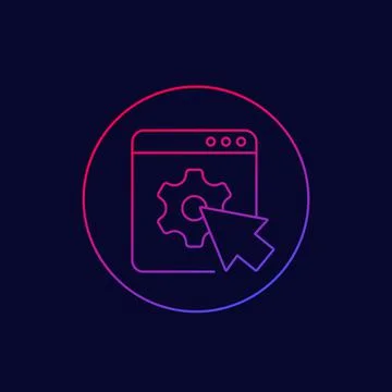Admin panel of website vector linear icon Illustrazione stock
