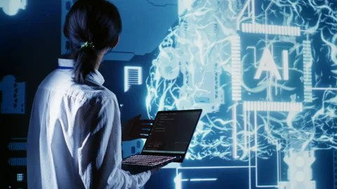 Admin programming AI neural network Stock Footage 249564362