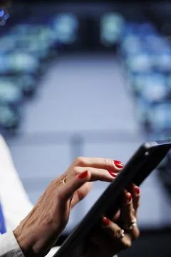 Admin secures cloud computing business Stock Photos