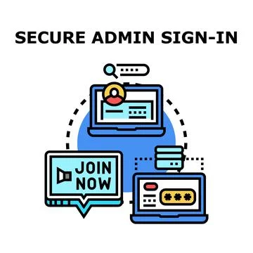Admin sign in security system access concept Illustrazione stock
