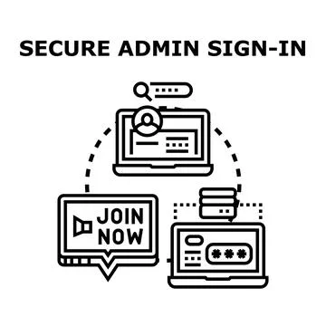 Admin sign in security system access concept Stock Illustration