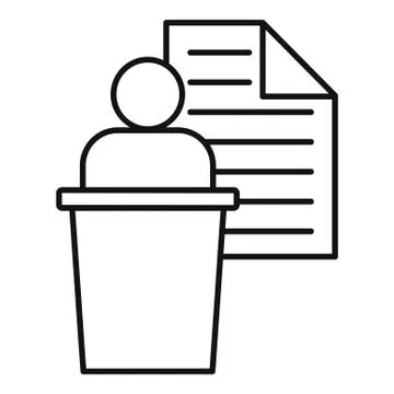 Admin speaker icon, outline style Stockillustratie