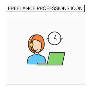 Admin support color icon Stock-Illustration