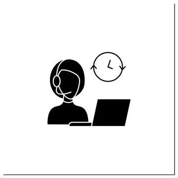 Admin support glyph icon Stock-Illustration