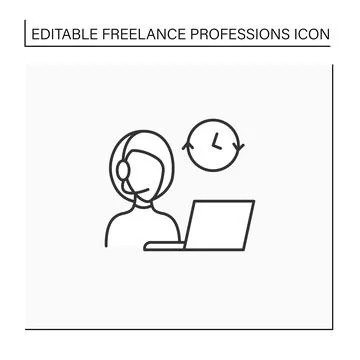 Admin support line icon Stock-Illustration