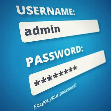 The admin user has all the privileges. Shot of the login page of a website -  Foto stock