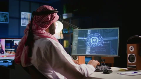 Admin using AI script at home Stock Footage 254527250